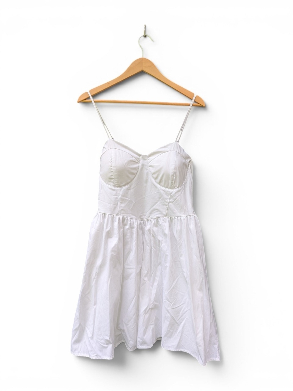 No Boundaries White Mini Dress with Spaghetti Straps